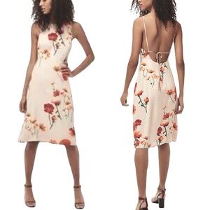 NEW Aritza Wilfred Creneau Floral Print Backless Mid Dress Size 4